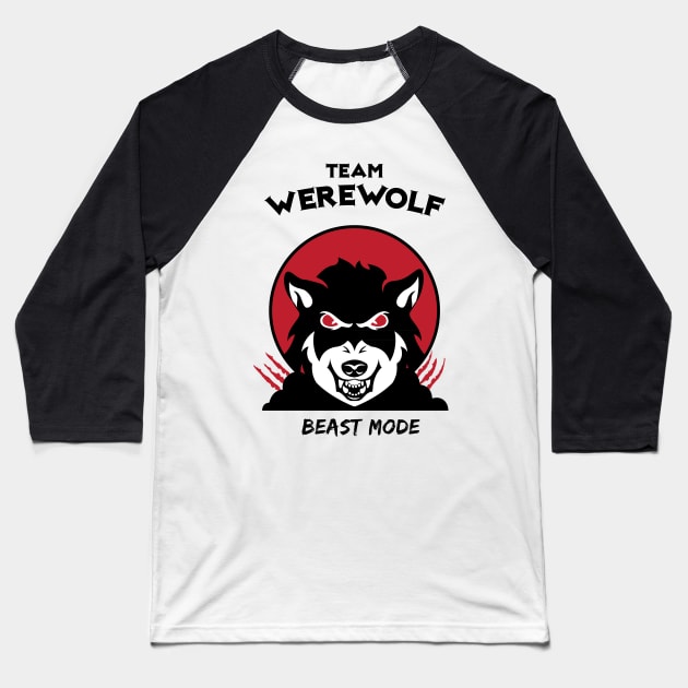 Team Werewolf (Light Background) Baseball T-Shirt by nopetoocreepy